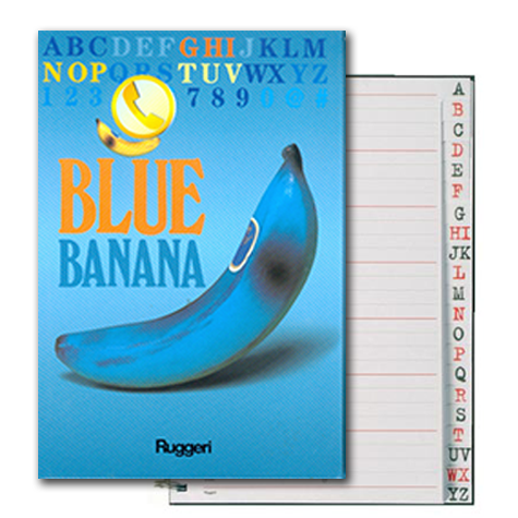 gbc RubricaTelefonica, CartonataFiloRefe, A7, FruitsLine BANANA formato A7, legatura: Cucito filo refe, foliazione: 48 fogli, carta da 80gr.