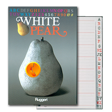 gbc RubricaTelefonica, CartonataFiloRefe, A7, FruitsLine PEAR formato A7, legatura: Cucito filo refe, foliazione: 48 fogli, carta da 80gr.