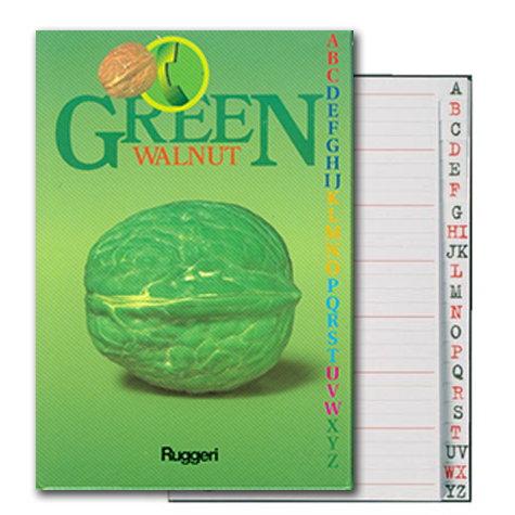 gbc RubricaTelefonica, CartonataFiloRefe, A6, FruitsLine WALNUT formato A6, legatura: Cucito filo refe, foliazione: 48 fogli, carta da 100gr.