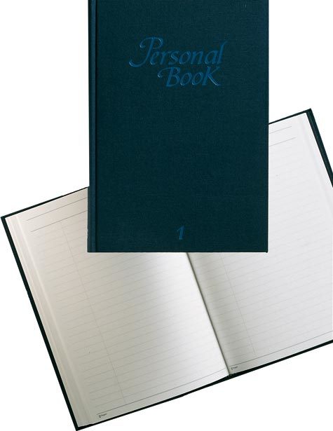 gbc Personal Book �1� formato B5, legatura: Cucito filo refe, foliazione: 192 fogli, carta da 90gr, righe da 8mm.