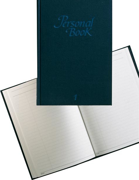 gbc Personal Book 1 formato B5, legatura: Cucito filo refe, foliazione: 192 fogli, carta da 90gr, righe da 8mm.