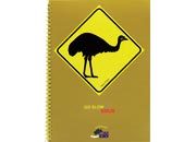 gbc QuadernoAustraliaRuggeri, SpiralatoLatoLungo, 50fogliA6, Rigato8mm Emus formato A6, legatura: W.O. lato lungo, foliazione: 50 Fg./sh., carta da 80gr, righe da 8mm rug6030.01.EM