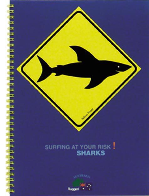 gbc QuadernoAustraliaRuggeri, SpiralatoLatoLungo, 50fogliA6, Rigato8mm Sharks formato A6, legatura: W.O. lato lungo, foliazione: 50 Fg.-sh., carta da 80gr, righe da 8mm.