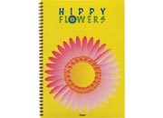 gbc Sixties, Hippy flowers - Quadrettato - Graph 5 mm formato A6, legatura: W.O. lato lungo, foliazione: 50 fogli, carta da 80gr, quadretti 5mm rug6040.05.HF