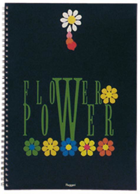 gbc Sixties, Flower power - Quadrettato - Graph 5 mm formato A6, legatura: W.O. lato lungo, foliazione: 50 fogli, carta da 80gr, quadretti 5mm.