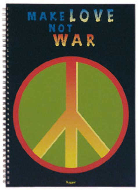 gbc Sixties, Make love, not war - Quadr. - Graph 5 mm formato A6, legatura: W.O. lato lungo, foliazione: 50 fogli, carta da 80gr, quadretti 5mm.