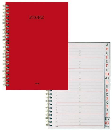 gbc Rubrica Phone - Copertina rossa - Red cover rubrica a spirale metallica sul lato lungo. Formato A5 (14,8x21cm). 48 fogli da 120gr.
