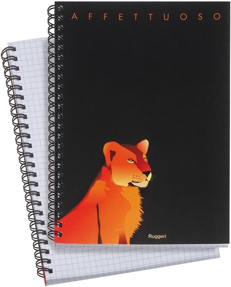 gbc QuadernoZooRuggeri, SpiralatoLatoLungo, 50fogliA6, CartaBianca Affettuoso formato A6, legatura: W.O. lato lungo, foliazione: 50 fogli, carta da 80gr, quadretti 3mm.