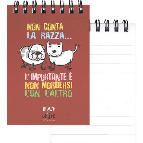 gbc QuadernoBlack&WhiteRuggeri SpiralatoInTesta 50fogliA7 Quadretto5mm, CANI formato A7, legatura: W.O. in testa, foliazione: 50 fogli, carta da 80gr, quadretti 5mm, soggetto: Tutti vogliamo fare qualcosa di grande � Per� la vita � fatta di piccole cose.