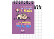 gbc QuadernoBlack&WhiteRuggeri SpiralatoInTesta 50fogliA7 Quadretto5mm, TORO formato A7, legatura: W.O. in testa, foliazione: 50 fogli, carta da 80gr, quadretti 5mm, soggetto: Pu essere che lamore non faccia girare il mondo ...per ammettiamo che il viaggio vale la pena.