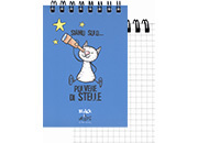 gbc QuadernoBlack&WhiteRuggeri SpiralatoInTesta 50fogliA7 Quadretto5mm, GATTO formato A7, legatura: W.O. in testa, foliazione: 50 fogli, carta da 80gr, quadretti 5mm, soggetto: Siamo solo... polvere di stelle.