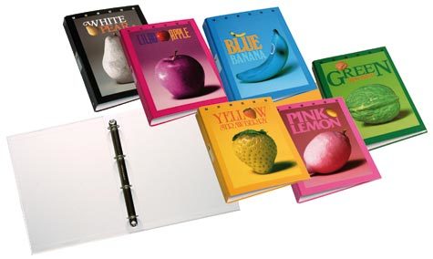 gbc Raccoglitore Fruits Line con 4 anelli da diam. 25. Strawberry formato A4+, legatura: 4 anelle diam.25, carta da -gr.