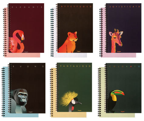 gbc QuadernoZooRuggeri, SpiralatoLatoLungo, 50fogliA6, CartaRosa Elegante formato A6, legatura: W.O. lato lungo, foliazione: 50 fogli, carta da 80gr, quadretti 3mm.