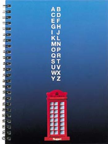 gbc RubricaabinaAlfabeto, SpiraleMetallica, 48fogli, A5 con 48 pagine in cartoncino finissimo stampato a due colori da 120gr. Rilegatura a spirale metallica sul lato lungo .