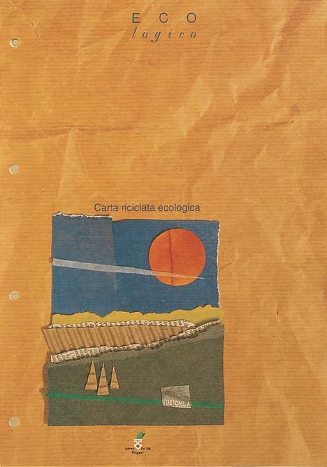 gbc Eco-LogicoRuggeri. BloccoCollato+4fori, CartaAvorioRiciclataEcologica Righe8mm Blocco collato sul lato lungo, con 4 buchi per archiviazione. 70 fogli da 80gri. Formato A4 (21x29.7cm). Copertina a colori, sottoblocco rigido, righe da 8mm.