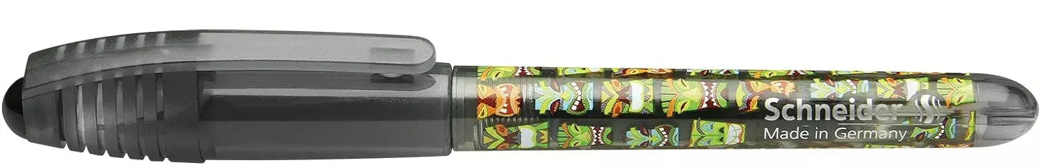 gbc PennaSTILOGRAFICA SchneiderZippi motivoMASCHEREafricane Penna Stilografica. Impugnatura ergonomica. Per MANCINI e destrimani. Prodotto Originale Tedesco, MADE IN GERMANY..