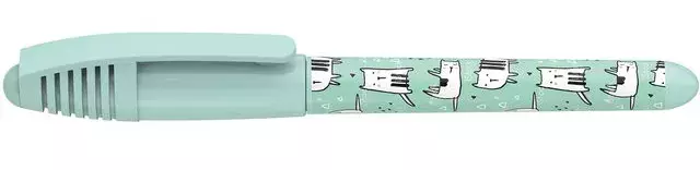 gbc PennaSTILOGRAFICA SchneiderZippi motivoGATTINI Penna Stilografica. Impugnatura ergonomica. Per MANCINI e destrimani. Prodotto Originale Tedesco, MADE IN GERMANY..