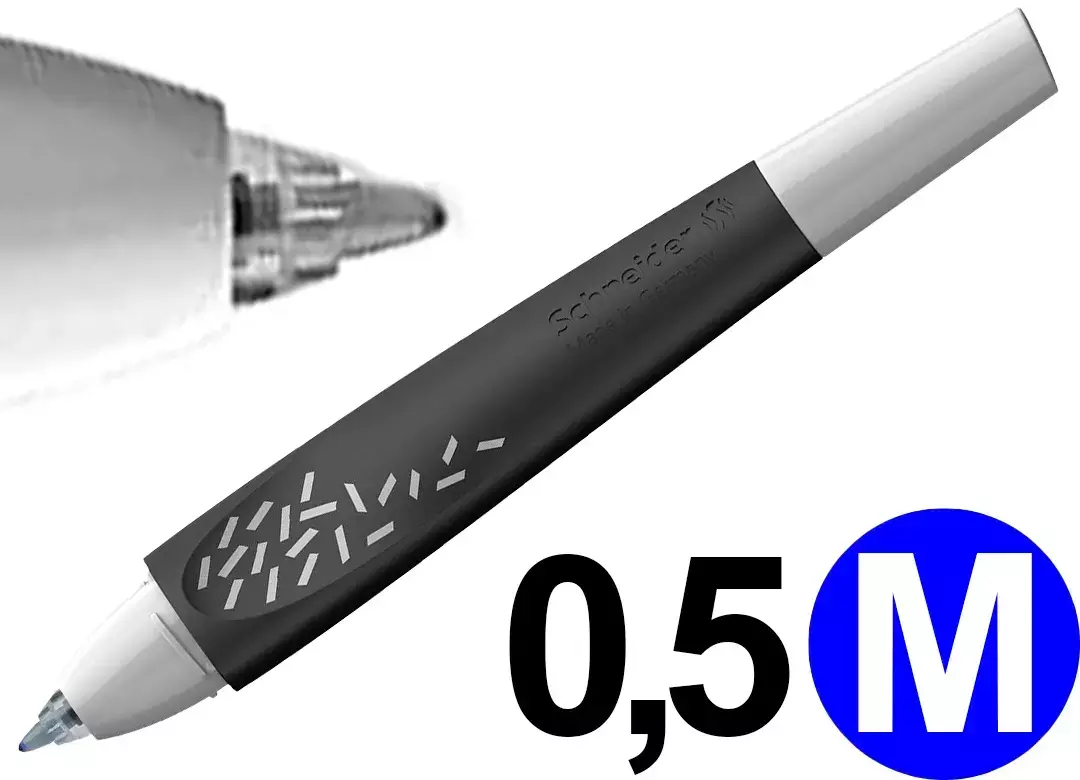 gbc PennaROLLER Schneider, Breeze, InchiostroBLU Penna Bianca ad inchiostro BLU. Con cartuccia di riserva montata all'interno. Impugnatura ergonomica. Adatta a MANCINI e destrorsi. Prodotto Originale Tedesco, MADE IN GERMANY. SCH188949