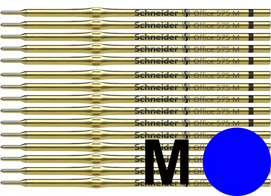 gbc RefilaSfera Standard Schneider, TrattoMEDIO, BLU Per penne a sfera Schneider e molte altre. Prodotto Originale Tedesco, MADE IN GERMANY. SCH77613
