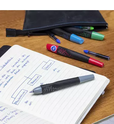 gbc PennaROLLER Schneider, Breeze, InchiostroBLU Penna Blu ad inchiostro BLU. Impugnatura ergonomica. Adatta a MANCINI e destrorsi. Prodotto Originale Tedesco, MADE IN GERMANY..