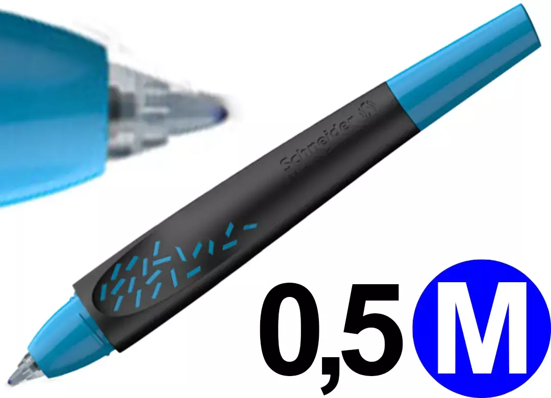 gbc PennaROLLER Schneider, Breeze, InchiostroBLU 1 Penna Blu + 3 cartucce. Impugnatura ergonomica. Adatta a MANCINI e destrorsi. Prodotto Originale Tedesco, MADE IN GERMANY. SCH78890b