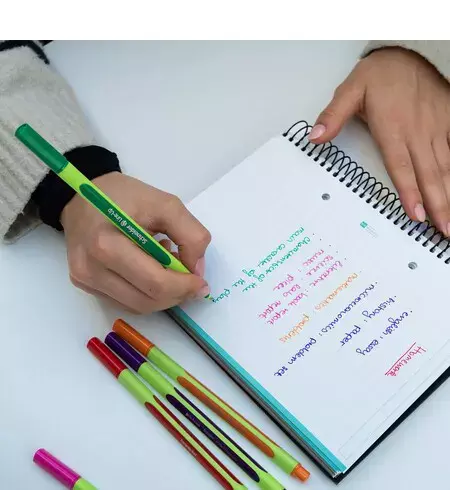 gbc PennaFINELINER SchneiderLineUp, set3colori 1 Penna Nera + 1 Penna Rossa + 1 Penna Blu. Impugnatura ergonomica. Adatta a MANCINI e destrorsi. Prodotto Originale Tedesco, MADE IN GERMANY..