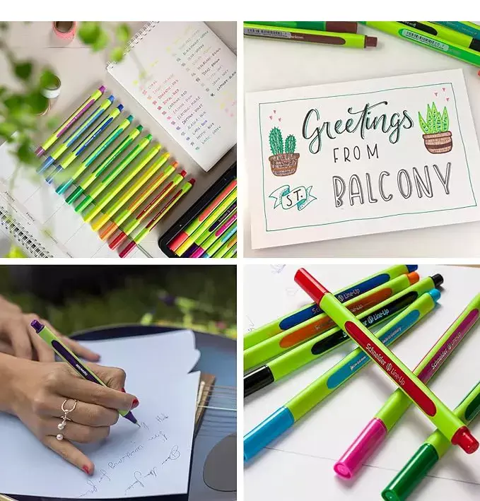 gbc PennaFINELINER SchneiderLineUp, set3colori 1 Penna Nera + 1 Penna Rossa + 1 Penna Blu. Impugnatura ergonomica. Adatta a MANCINI e destrorsi. Prodotto Originale Tedesco, MADE IN GERMANY..