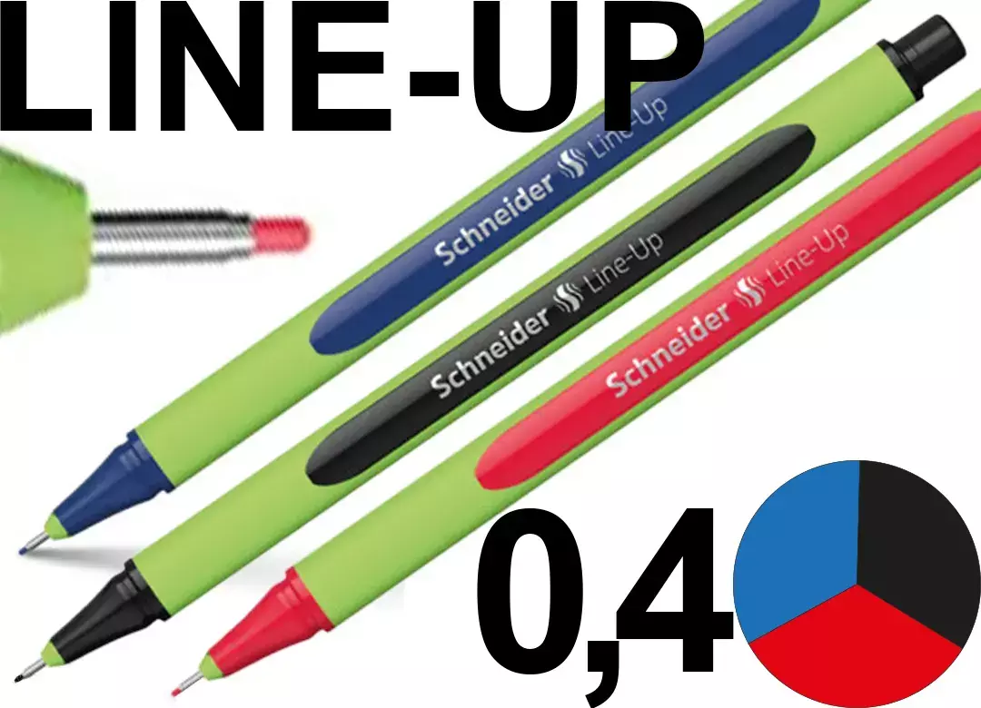 gbc PennaFINELINER SchneiderLineUp, set3colori 1 Penna Nera + 1 Penna Rossa + 1 Penna Blu. Impugnatura ergonomica. Adatta a MANCINI e destrorsi. Prodotto Originale Tedesco, MADE IN GERMANY. SCH79100