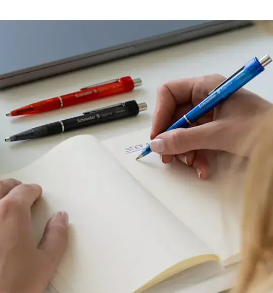 gbc PennaSfera OptimaSchneider, ANTRACITE Jumbo-Refil in metallo, Punta in acciaio inossidabile, Meccanisco Automatico a Scatto. Prodotto Originale Tedesco, MADE IN GERMANY..