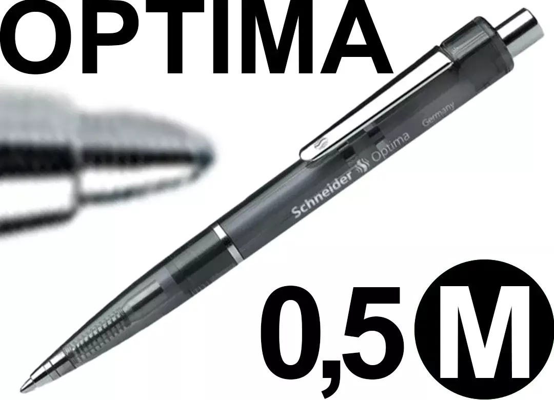 gbc PennaSfera OptimaSchneider, ANTRACITE Jumbo-Refil in metallo, Punta in acciaio inossidabile, Meccanisco Automatico a Scatto. Prodotto Originale Tedesco, MADE IN GERMANY. SCH3401