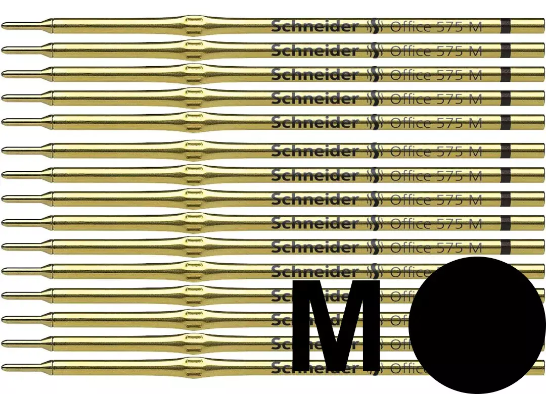 gbc RefilaSfera Standard Schneider, TrattoMEDIO, NERO Per penne a sfera Schneider e molte altre. Prodotto Originale Tedesco, MADE IN GERMANY..