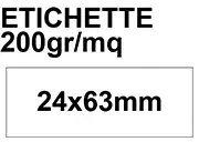 gbc EtichettaPerPortaetichette, 24x63mm In cartoncino Bristol da 200gr/mq SEI320101