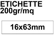 gbc EtichettaPerPortaetichette, 16x63mm  In cartoncino Bristol da 200gr/mq SEI320201