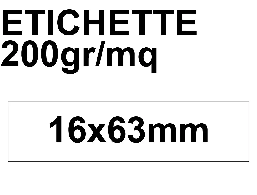 gbc EtichettaPerPortaetichette, 16x63mm  In cartoncino Bristol da 200gr-mq.