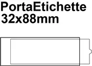 gbc PortaetichetteAdesivo IESa1sei, 32x88mm  Portaetichetta autoadesivo in plastica semirigida con finestrino trasparente su fondo grigio ed etichetta in cartoncino intercambiabile..