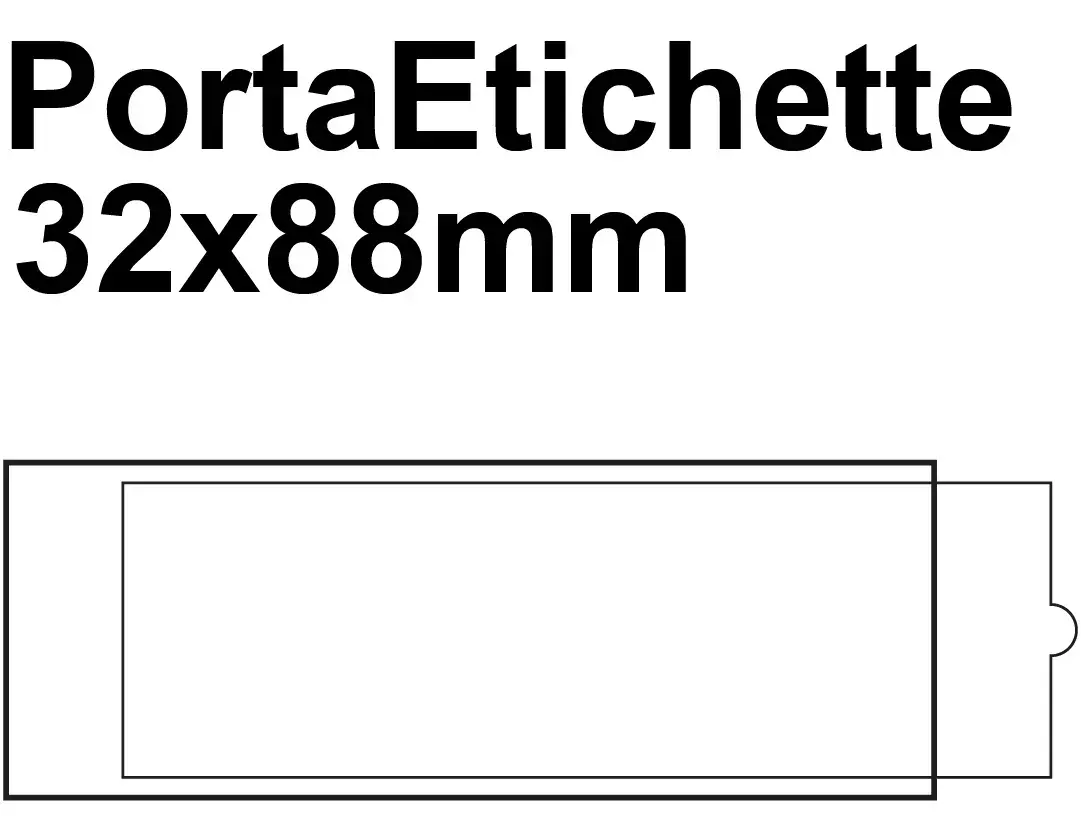 gbc PortaetichetteAdesivo IESa1sei, 32x88mm  Portaetichetta autoadesivo in plastica semirigida con finestrino trasparente su fondo grigio ed etichetta in cartoncino intercambiabile..