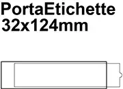 gbc PortaetichetteAdesivo IESa1sei, 32x124mm  Portaetichetta autoadesivo in plastica semirigida con finestrino trasparente su fondo grigio ed etichetta in cartoncino intercambiabile..