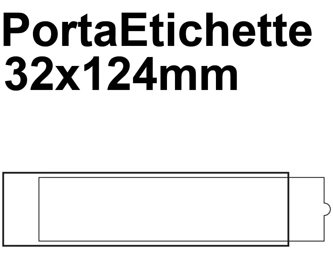 gbc PortaetichetteAdesivo IESa1sei, 32x124mm  Portaetichetta autoadesivo in plastica semirigida con finestrino trasparente su fondo grigio ed etichetta in cartoncino intercambiabile..