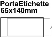 gbc PortaetichetteAdesivo IESa1sei, 65x140mm  Portaetichetta autoadesivo in plastica semirigida con finestrino trasparente su fondo grigio ed etichetta in cartoncino intercambiabile..