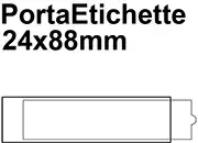 gbc PortaetichetteAdesivo IESa1sei, 24x88mm  Portaetichetta autoadesivo in plastica semirigida con finestrino trasparente su fondo grigio ed etichetta in cartoncino intercambiabile..