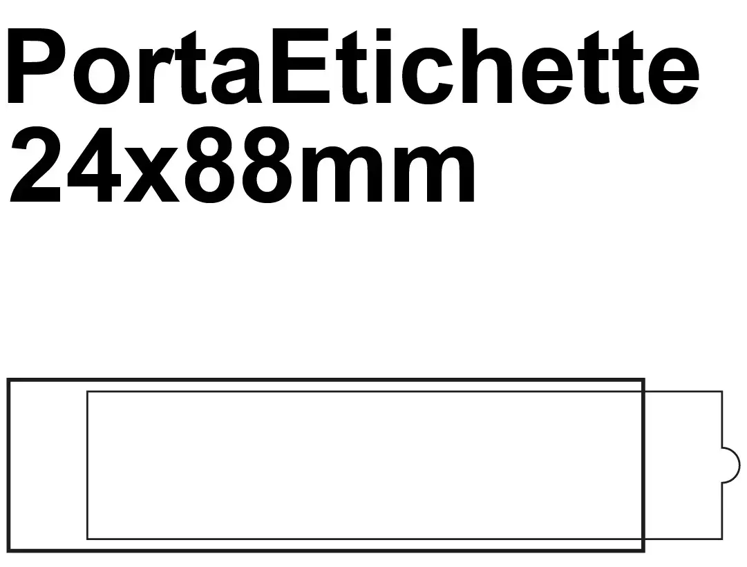 gbc PortaetichetteAdesivo IESa1sei, 24x88mm  Portaetichetta autoadesivo in plastica semirigida con finestrino trasparente su fondo grigio ed etichetta in cartoncino intercambiabile..