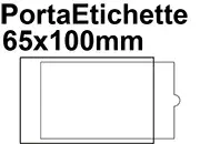 gbc PortaetichetteAdesivo IESa1sei, 65x100mm  Portaetichetta autoadesivo in plastica semirigida con finestrino trasparente su fondo grigio ed etichetta in cartoncino intercambiabile..