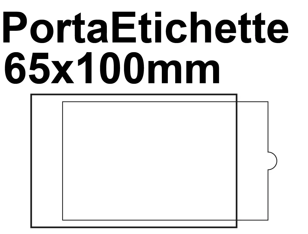 gbc PortaetichetteAdesivo IESa1sei, 65x100mm  Portaetichetta autoadesivo in plastica semirigida con finestrino trasparente su fondo grigio ed etichetta in cartoncino intercambiabile..