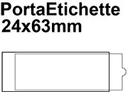 gbc PortaetichetteAdesivo IESa1sei, 24x63mm  Portaetichetta autoadesivo in plastica semirigida con finestrino trasparente su fondo grigio ed etichetta in cartoncino intercambiabile. SEI320311