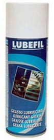 acco Grasso spray ADESIVO, filante, incolore, LUBEFIL Resiste allazione dilavante dellacqua. Resiste a temperature fino a 180C, e contiene un additivo antigoccia per lubrificazioni sotto forte velocit di rotazione. Contiene un forte adesivizzante che lo fa aderire alla superficie dove viene applicato. 400ml.