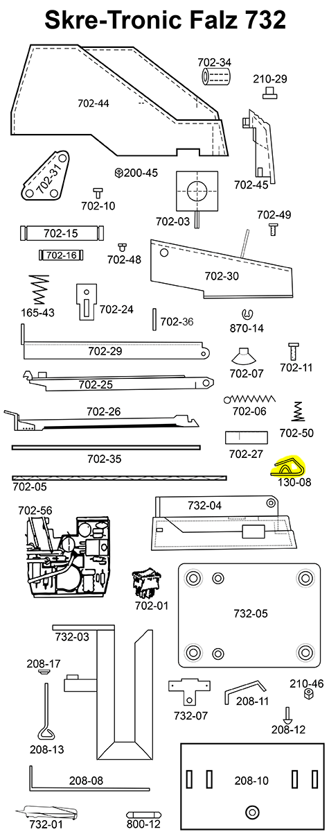 gbc Auslser  Per cucitrice Skre-Tronic Falz 732. Prodotto originale tedesco. MADE IN GERMANY.