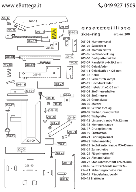 gbc hochdruckfeder per Cucitrice Skrebba Skre-Ring 208.