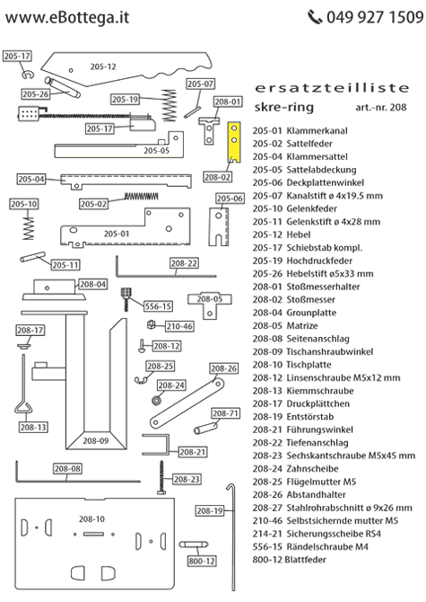 gbc stobmesser per Cucitrice Skrebba Skre-Ring 208.