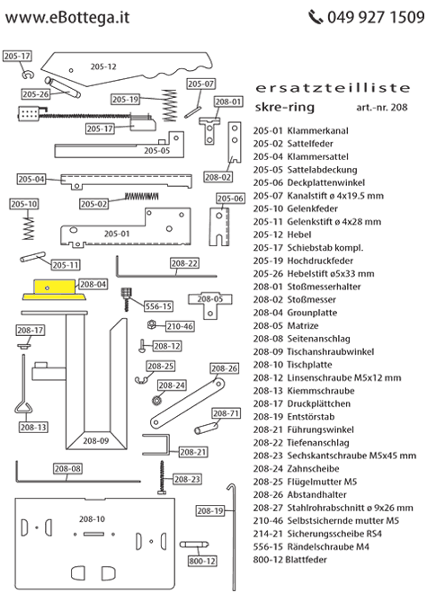 gbc grungplatte per Cucitrice Skrebba Skre-Ring 208.