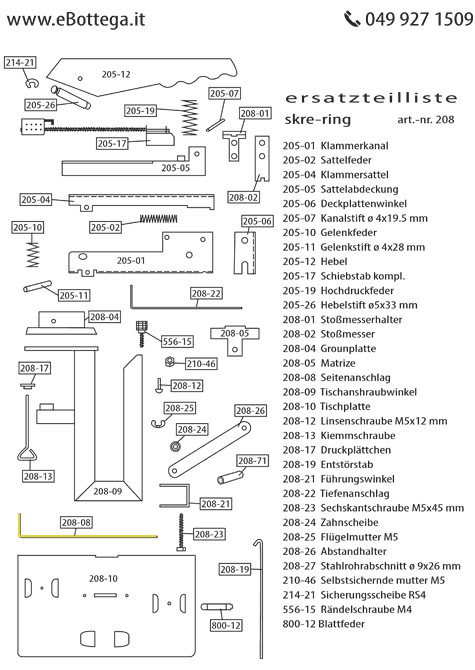 gbc seitenanschlag per Cucitrice Skrebba Skre-Ring 208, Skre-Tronic Falz 732.